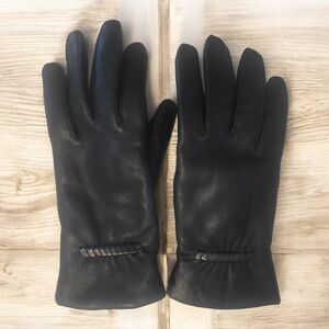 Women's Black Leather Gloves With Thinsulate
